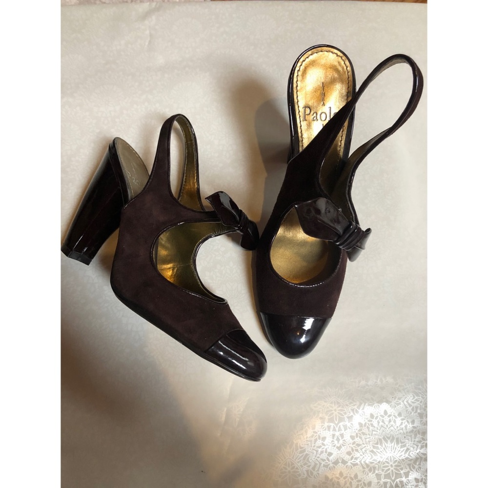 Paolo Brown Chunky Heels